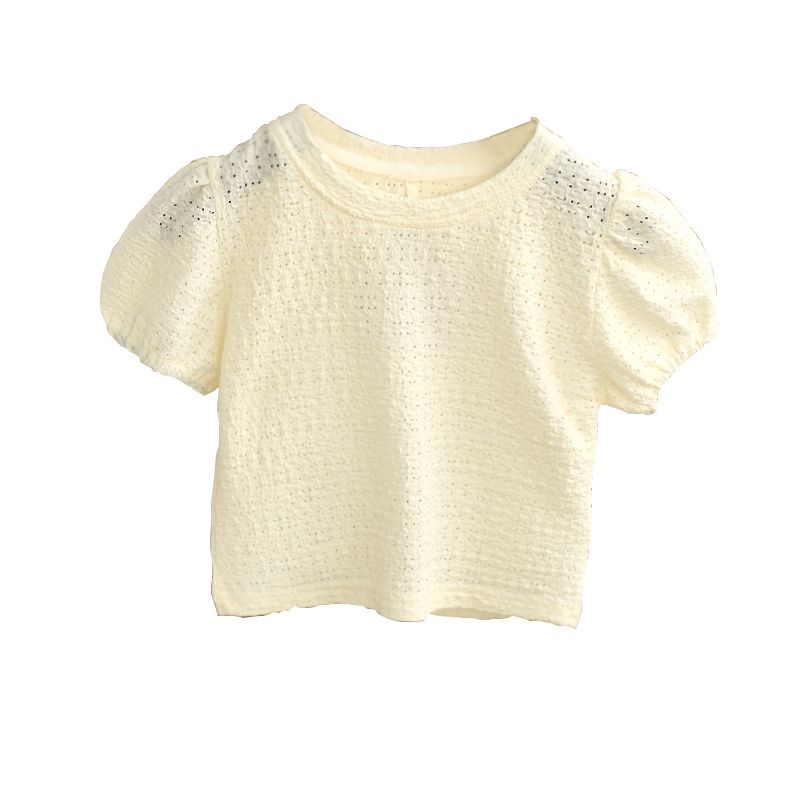 Áo Thun Ngắn Tay Hở Lưng Thoáng Khí Đính Nơ Dễ Thương Cho Nữ