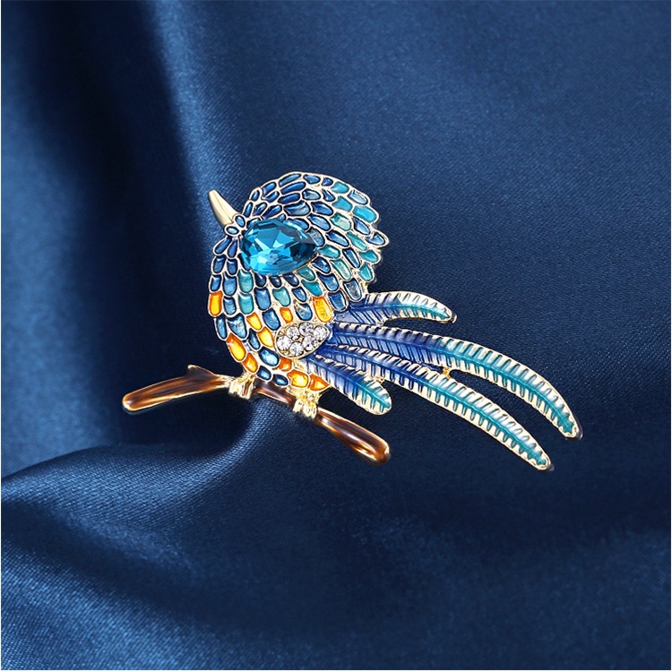 (MớI) Ghim GàI ÁO HìNh Chú Chim ĐíNh Đá Xinh XắN