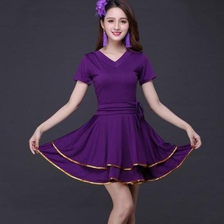 Váy khiêu vũ vuông, bộ đồ tập múa Latin, bộ đồ biểu diễn dành cho người lớn nữ, bộ đồ khiêu