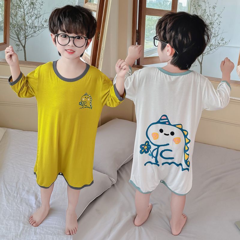 Đầm Ngủ Lụa Mỏng Một Mảnh Phong Cách Mùa Hè Chất Lượng Cao Phong Cách Mới Cho Bé Trai Và Bé Gái