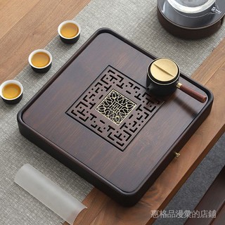Khay trà bằng gỗ tre hình vuông thoát nước màu sắc đơn giản hiện đại