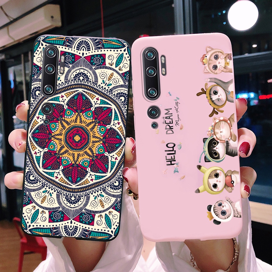 Ốp Điện Thoại Mềm Bo Viền Họa Tiết Đá Hoa Cương / Phi Hành Gia Màu Đen Cho Xiaomi  Note 10 Pro Mi CC9