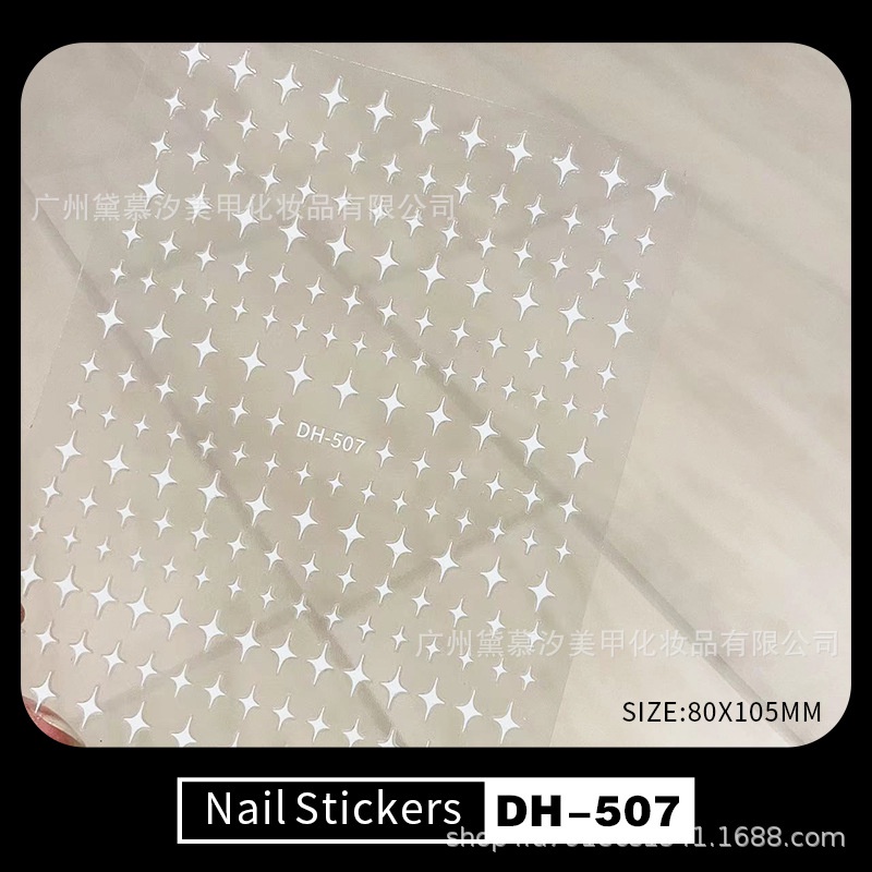 Miếng Dán Móng Tay Tự Dính Hình Ngôi Sao 3d Màu Vàng / Bạc Phong Cách Mới