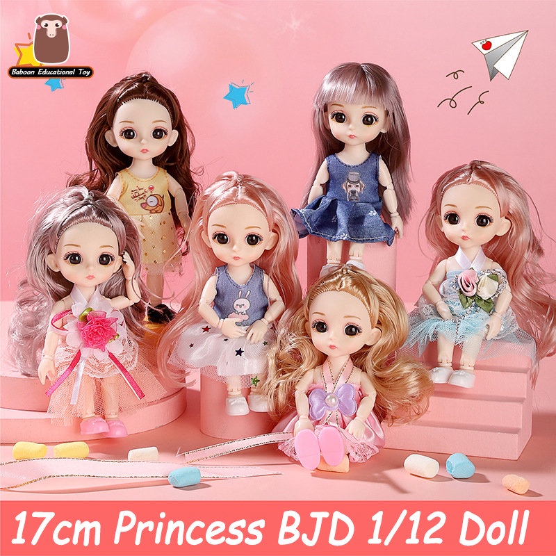 Búp Bê Barbie 17cm Bjd 23 Khớp Động Dễ Thương Và Giày Có Thể Thay Đổi Làm Quà Tặng Cho Bé Gái