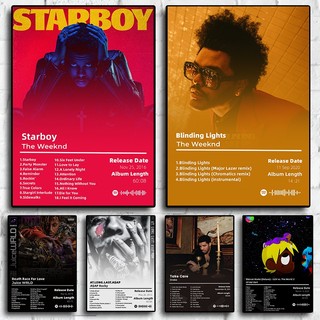 Tranh Áp Phích Nghệ Thuật Treo Tường album Ảnh kanye west the weeknd Trang Trí Phòng Khách