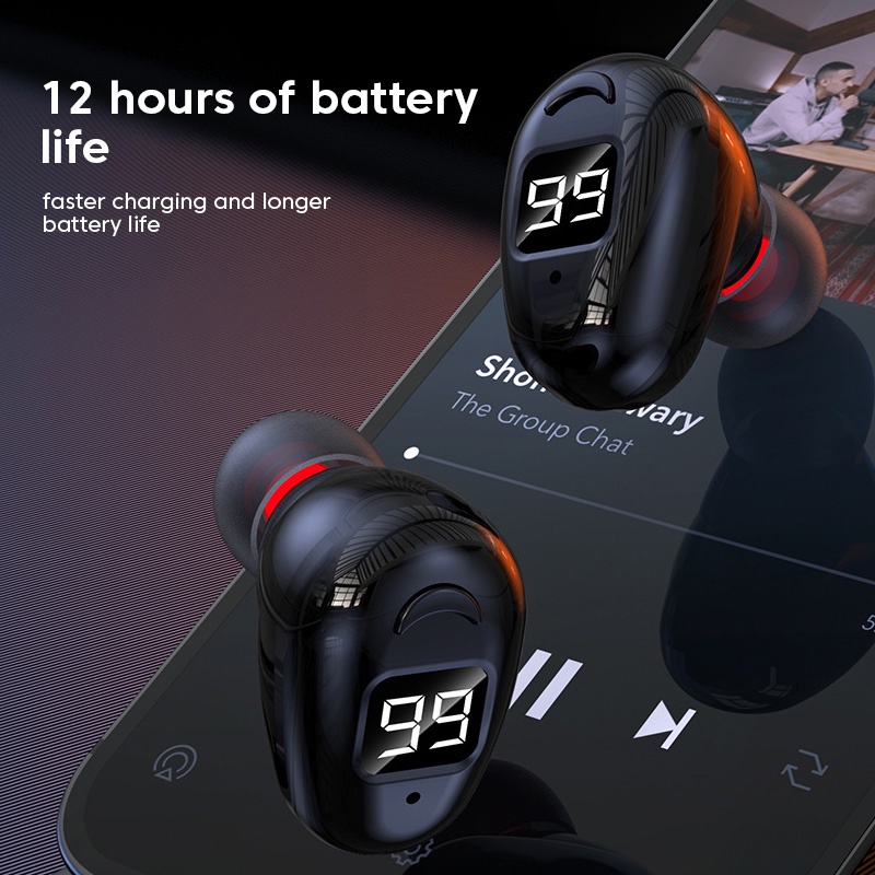 Tai Nghe Nhét Tai Bluetooth 5.2 Không Dây Mini Âm Thanh Stereo Sống Động Chất Lượng Cao