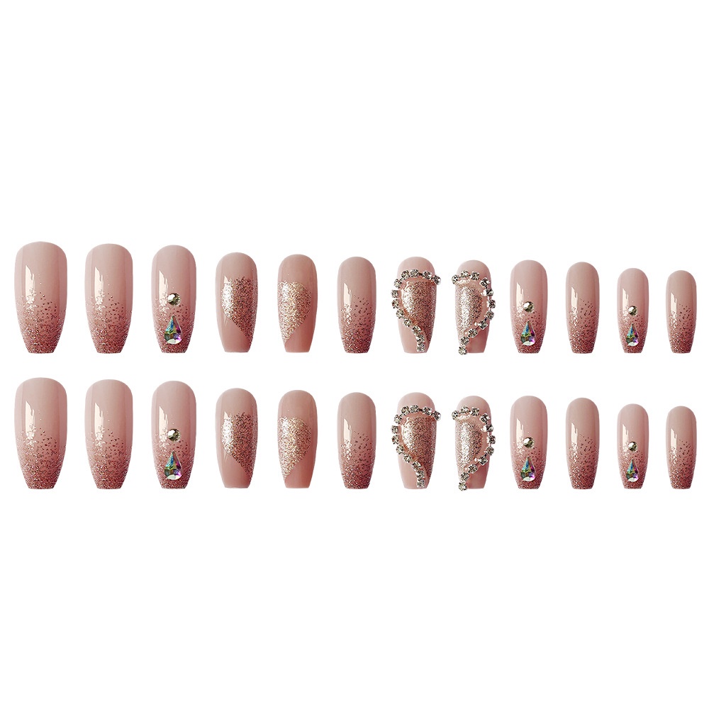 Móng Tay Dạng Chuỗi Dài Mặt Trái Tim Giọt Nước Màu Galaxy Thời Trang Cho Ngày Lễ Tình Nhân