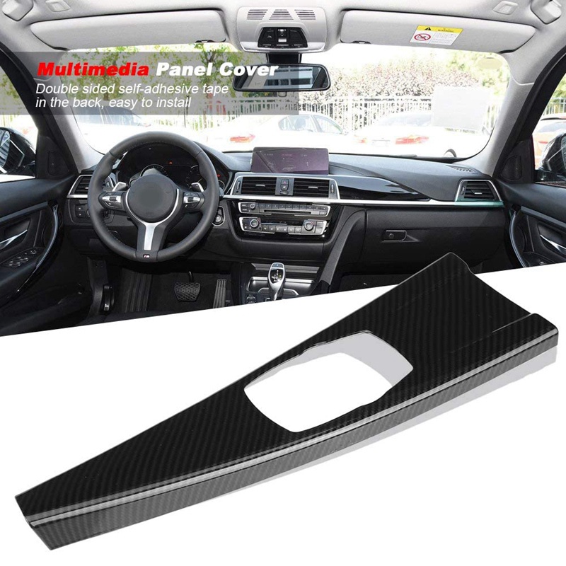 Miếng Dán Sợi Carbon Trang Trí Bảng Điều Khiển Đa Phương Tiện Cho BMW 3 Series F30 F34 4 Series F33 F36