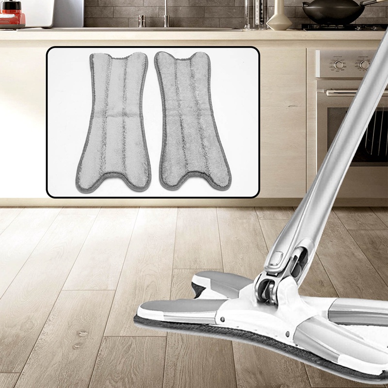 1 Bộ 2 Miếng Vải Lau Sàn Hình Chữ X Thay Thế Cho Cây Lau Nhà