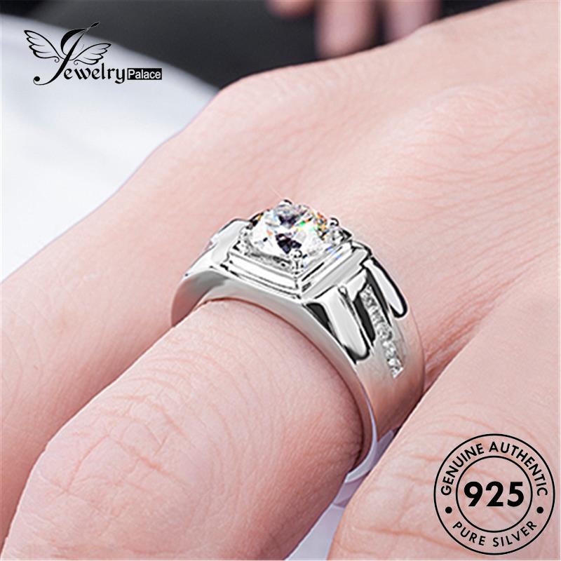 Jewellrypalace Moissanite Nhẫn Kim Cương Bạc 925 Nam Thời Trang Nguyên Bản R214