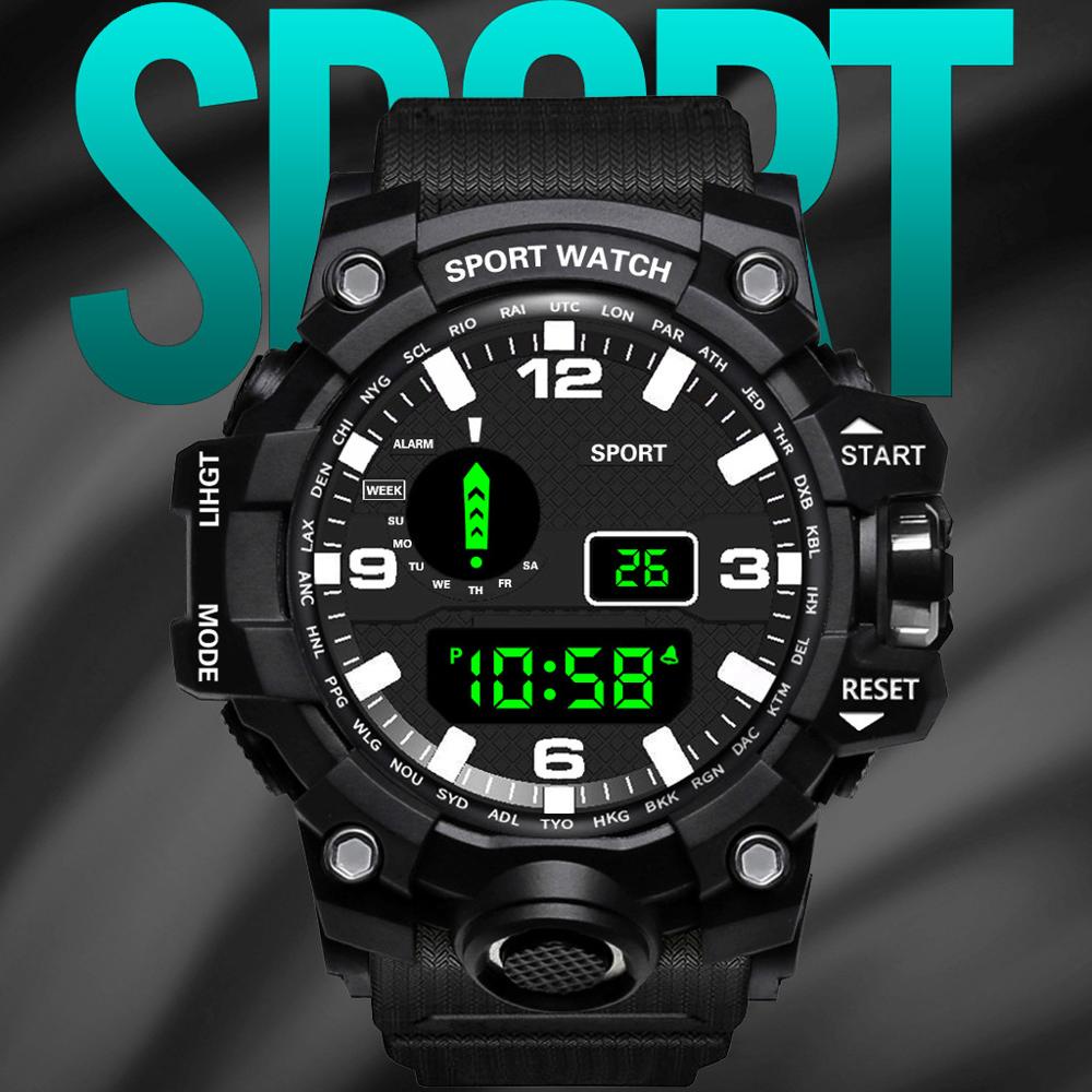 Đồng hồ thể thao thời trang mới của nam giới Luxury LED Digital Watch Mens Thể dục không thấm nước Reloj Lujo Hombre