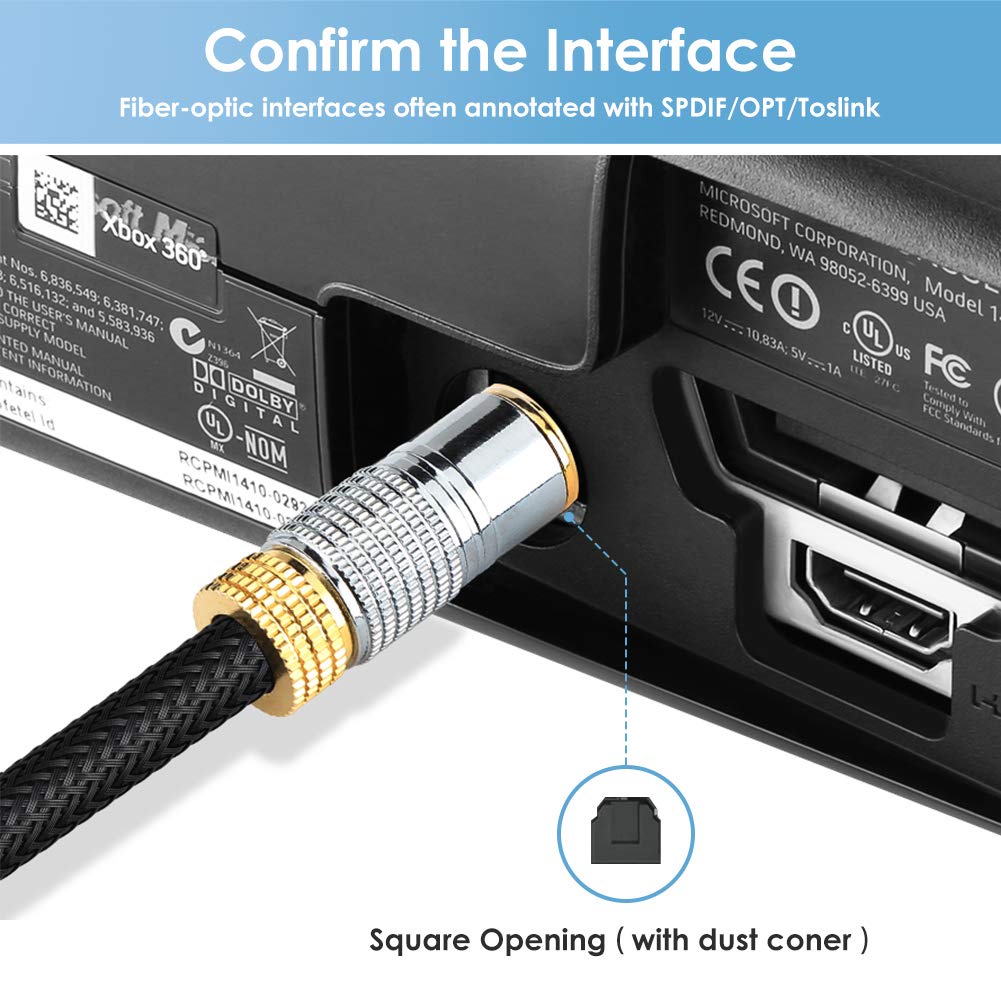 Dây Cáp Quang Âm Thanh Sợi Nylon Mạ Vàng 24K Toslink Coaxial