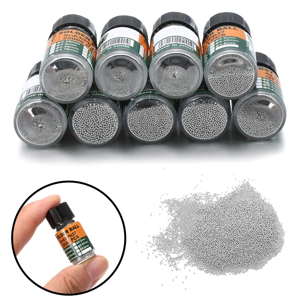 25000 Cái / Chai Chất Liệu Thiếc Hàn 0.2 0.3-0.65 mm BGA Sn63 / Pb37