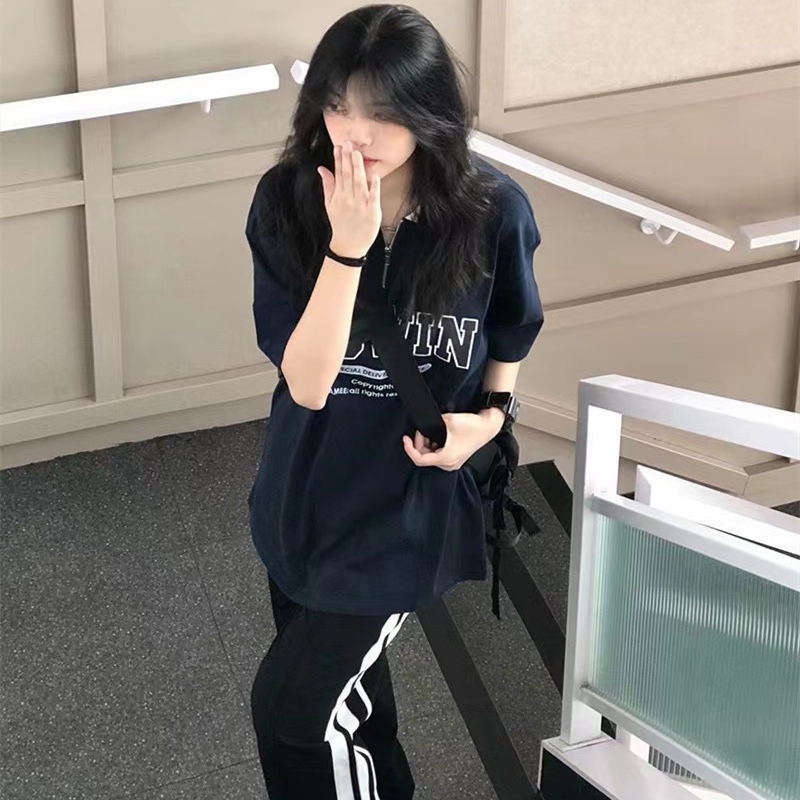 Áo polo Tay Ngắn Dáng Rộng Phong Cách Vintage Dành Cho Nữ