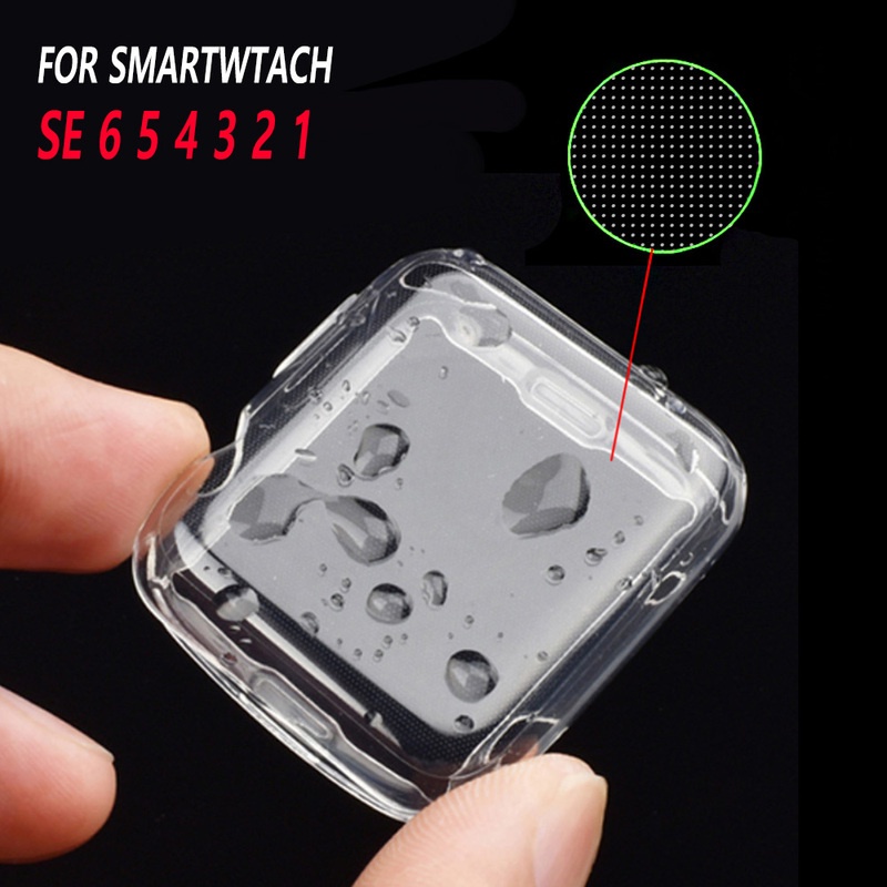 Ốp Lưng Trong SuốT + MiếNg DáN BảO Vệ MàN HìNh Cho ĐồNg Hồ Apple Watch Series 7 Se 65432 45MM 41MM 38MM 42MM 40MM 44MM