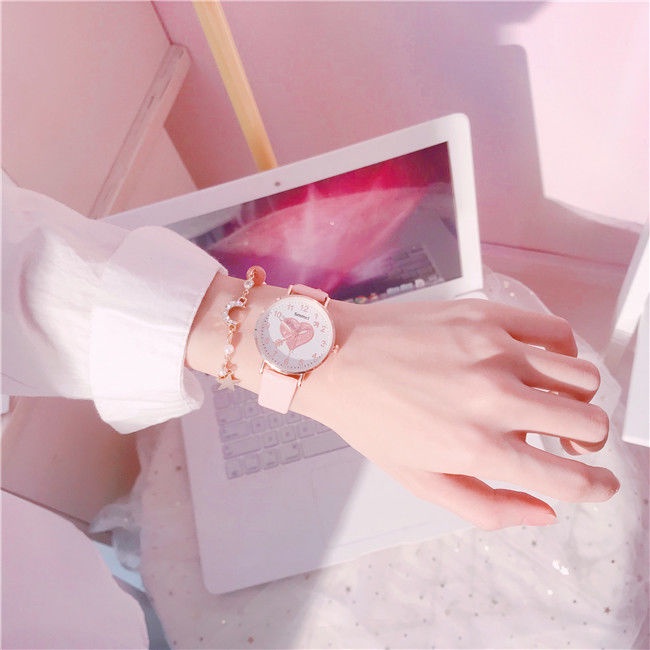 Đồng Hồ Đeo Tay Dạ Quang Chống Nước Đơn Giản Dễ Thương Phong Cách Hàn Quốc Cho Nữ Sinh Trung Học