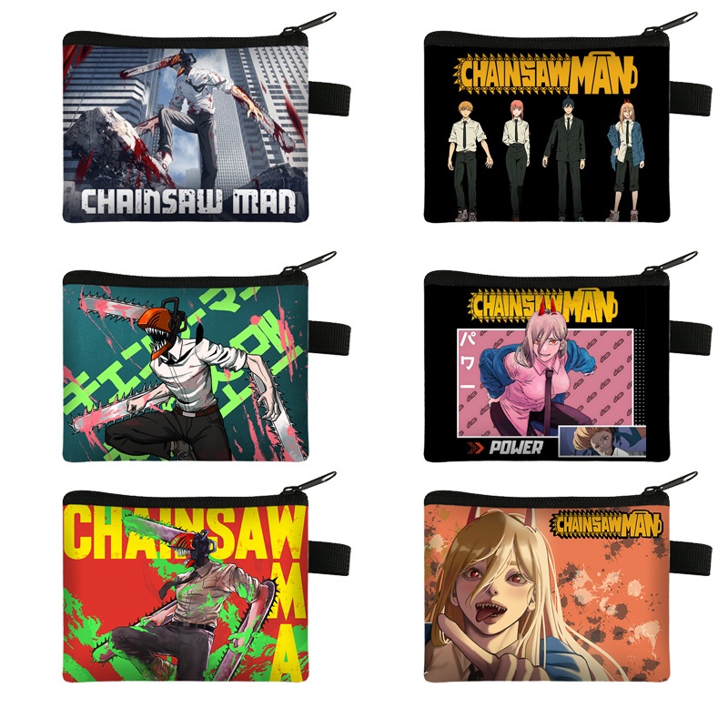Hàng Mới Về Ví Đựng Tiền Xu In Hoạt Hình Chainsaw Man Anime Nhỏ Gọn Cho Trẻ Em