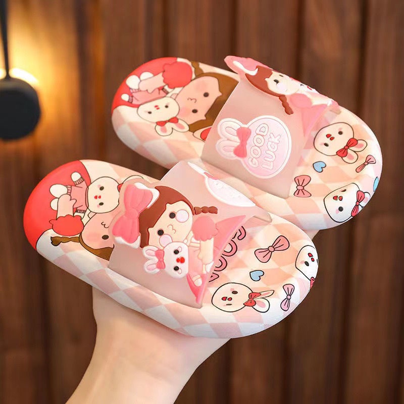 Dép Quai Ngang Mềm Chống Trượt Họa Tiết Hoạt Hình Dễ Thương Thời Trang Mùa Hè 6 Kiểu Khác Nhau Cho Bé