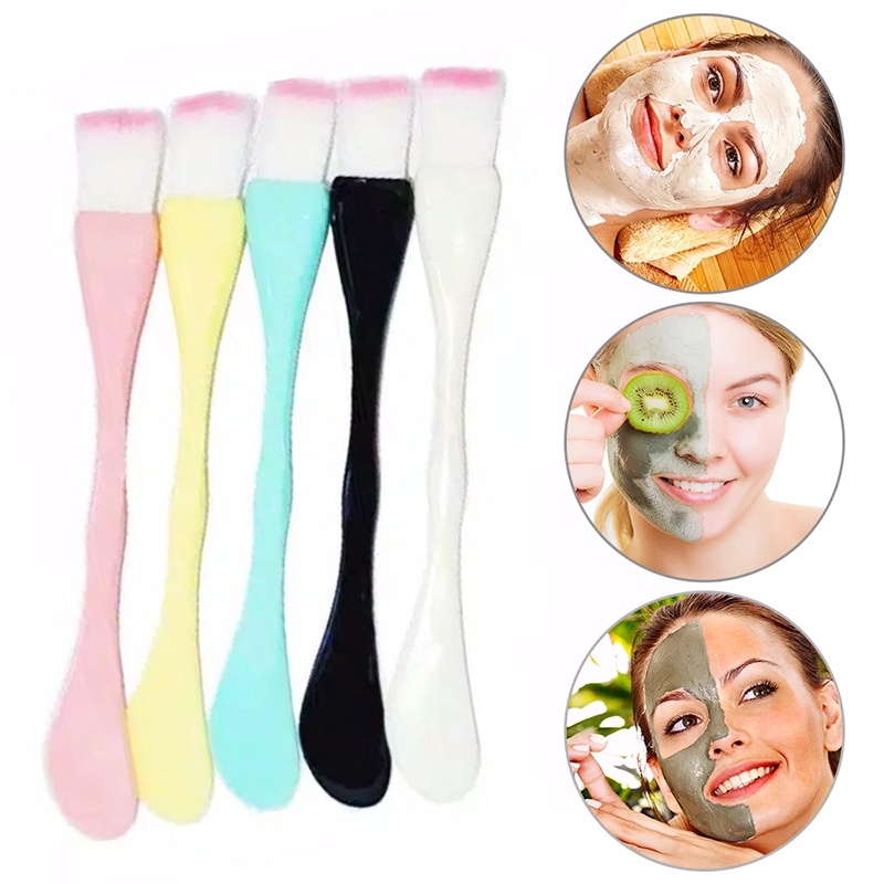 Cọ Đắp Mặt Nạ 2 Trong 1 Hai Đầu Bằng Sợi Nhựa / Cọ Trang Điểm Mặt Cho Nữ