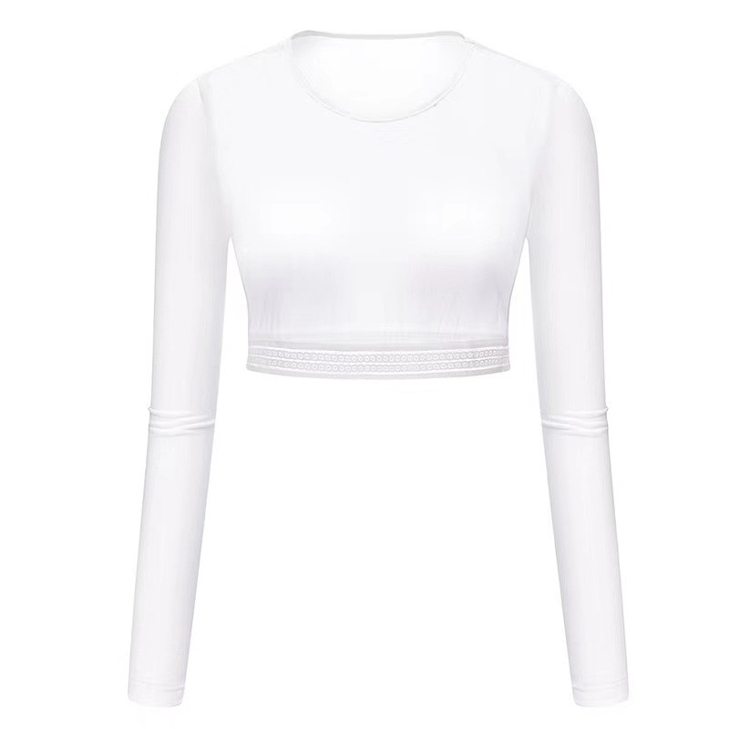 Áo Thun Tay Dài Phối Lưới Chống Nắng Kèm Khăn Choàng Thời Trang Mùa Hè Cho Nữ