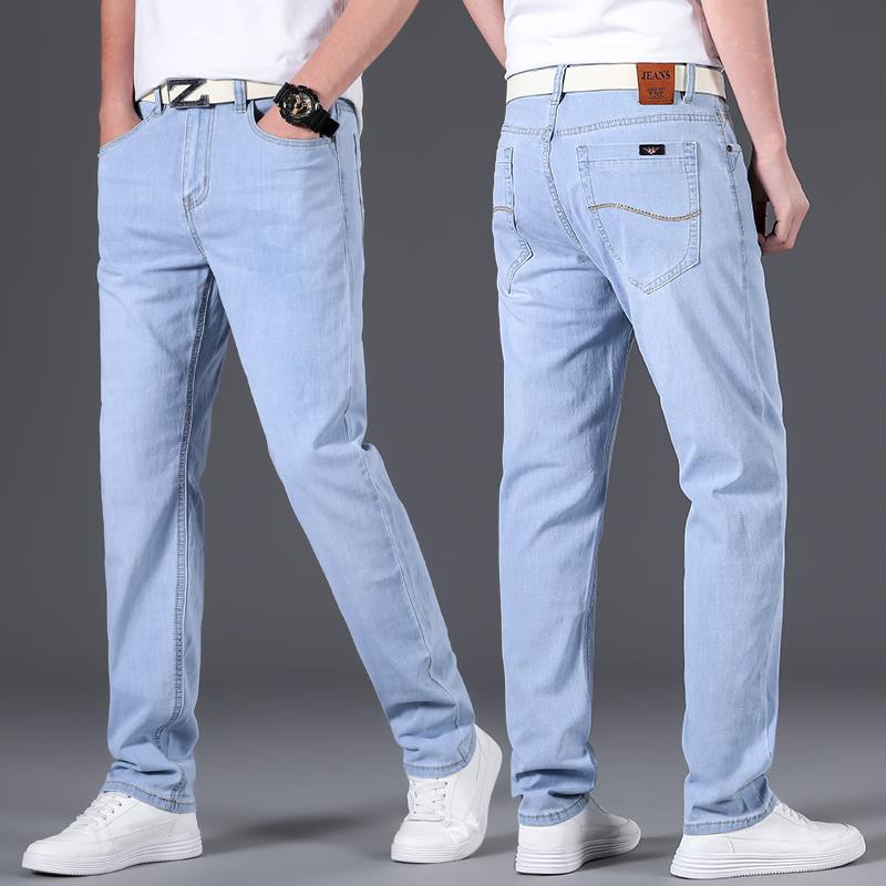 Quần Jeans Ống Đứng Siêu Mỏng Co Giãn Thoáng Khí Thời Trang Mùa Hè Cho Nam