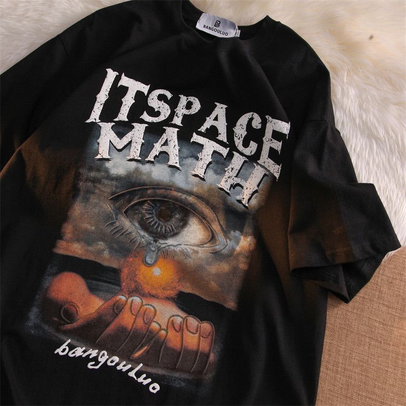 Áo Thun Cotton Ngắn Tay Dáng Rộng Phong Cách Hip Hop Retro 3 Kiểu Cho Nam Cỡ S-4Xl