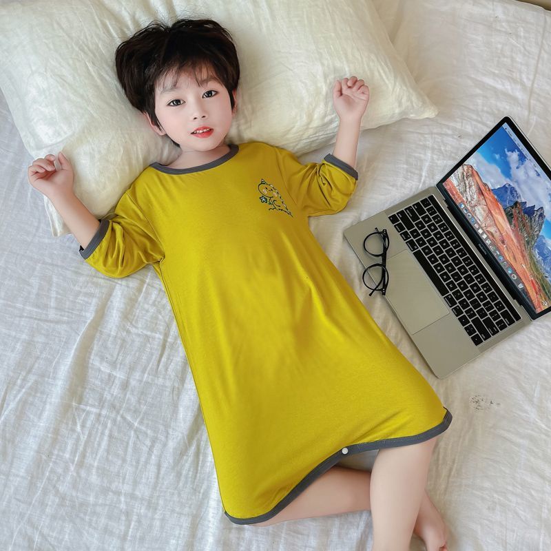 Đầm Ngủ Lụa Mỏng Một Mảnh Phong Cách Mùa Hè Chất Lượng Cao Phong Cách Mới Cho Bé Trai Và Bé Gái