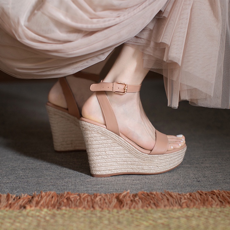 Giày Sandal Đế Xuồng Phẳng Chống Nước Mẫu Mới 2023 Phong Cách Mùa Hè Cho Cô Dâu