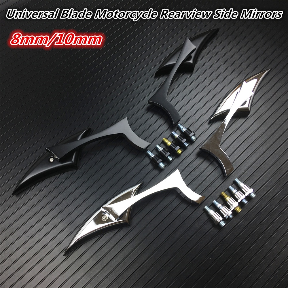 Gương Chiếu Hậu 8mm 10mm Cho Xe Mô Tô Harley Honda Yamaha Kawasaki Street Chopper Cruiser