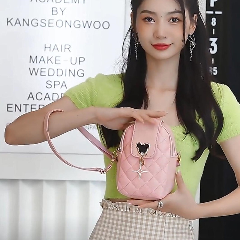 Túi Đeo Chéo Vai Thêu Hình Chuột Mickey Disney Đính Kim Cương Thời Trang Dành Cho Nữ 2023