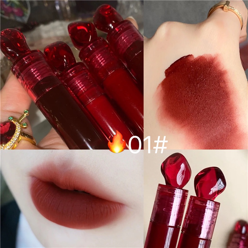 Abpopa ineyoo® Son Kem Lì Mềm Mịn Lâu Trôi Không Thấm Nước Thiết Kế Vỏ Hình Viên Đá