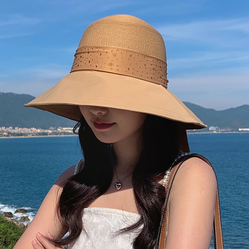Mũ Cói Rộng Vành Chống Nắng Thiết Kế Mới Thời Trang Mùa Xuân Hè Theo Phong Cách Hàn Quốc Cho Nữ