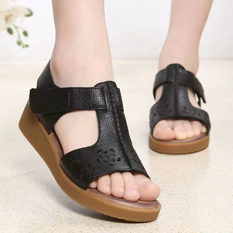 Giày Sandal Đế Mềm Chống Trượt Trọng Lượng Nhẹ Thời Trang Mùa Hè Dành Cho Phụ Nữ Trung Niên