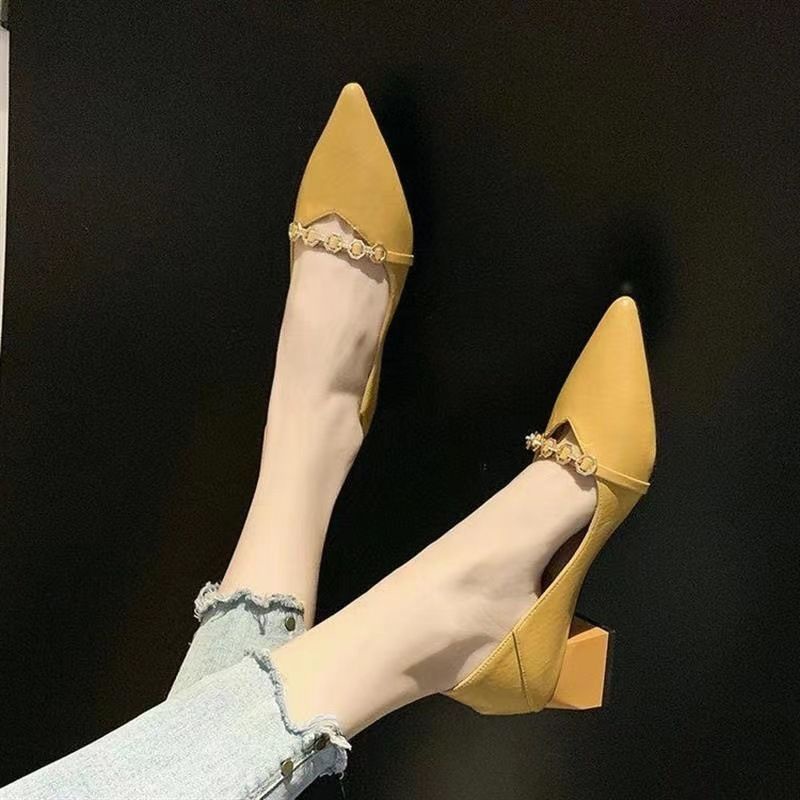 Giày Cao Gót 4cm Mũi Nhọn Thời Trang Mùa Thu 2023 Cho Nữ