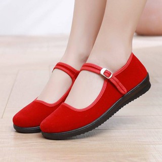  chúc mừng năm mới 2025 giày khiêu vũ nữ Giày Vải Chống Trượt Phong Cách Bắc Kinh Cổ Điển Cho Nữ#Giày Búp Bê Đế Mềm Mũi Vuông Size 39 Thời Trang Công Sở Thanh Lịch 