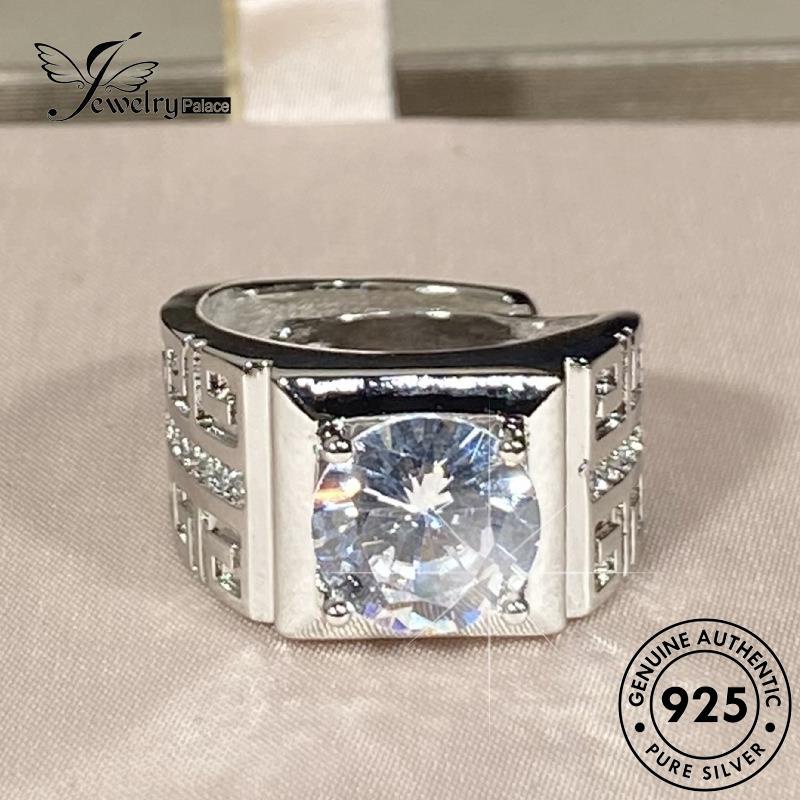 Jewellrypalace Nam Kim Cương Nhẫn Thời Trang Moissanite Original Bạc 925 R1007