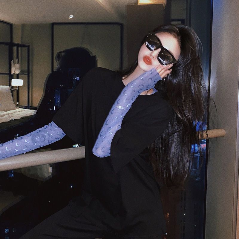 Áo Sơ Mi Lụa Lạnh Ôm Dáng Trong Suốt In Họa Tiết Mặt Trăng Phong Cách Phương Tây Thời Trang 2021 Cho Nữ