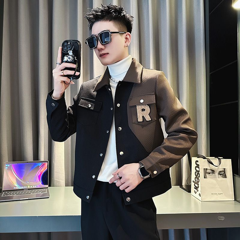 Áo Khoác Tay Dài Màu Sắc Tương Phản Phong Cách Hàn Quốc Thời Trang Cho Nam