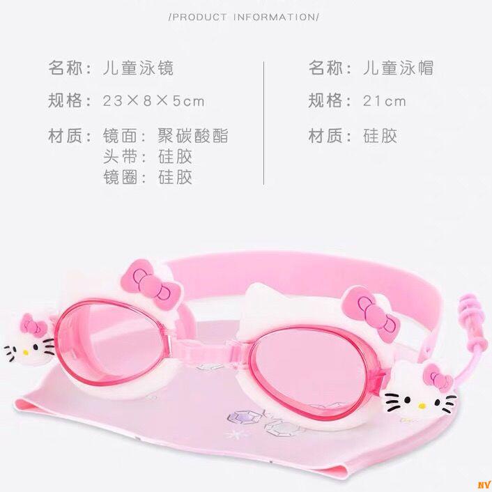 Kính Bơi Chống Thấm Nước / Sương Mù Họa Tiết Hello Kitty Dễ Thương Cho Bé Gái