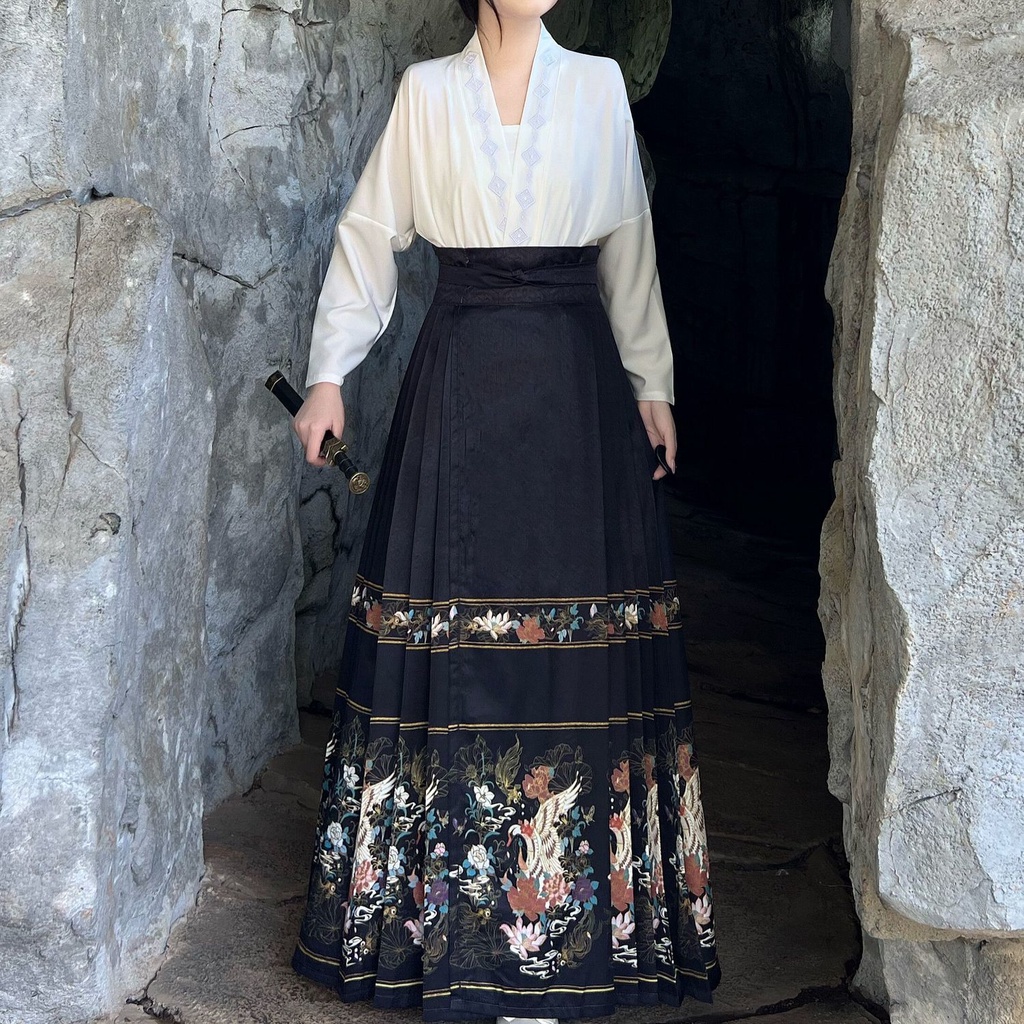 Caihongxuan Váy Hán Phục Cách Tân In Hình Đám Mây Và Mặt Ngựa Phong Cách Trung Hoa Hàng Ngày Cách Tân Hàng Mới Chính Hãng Ming huai sys6.23