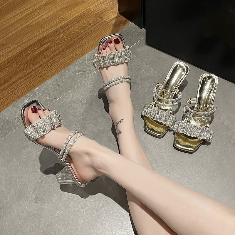 Giày Cao Gót Đính Đá Thời Trang Xuân Hè 2022 Cho Nữ