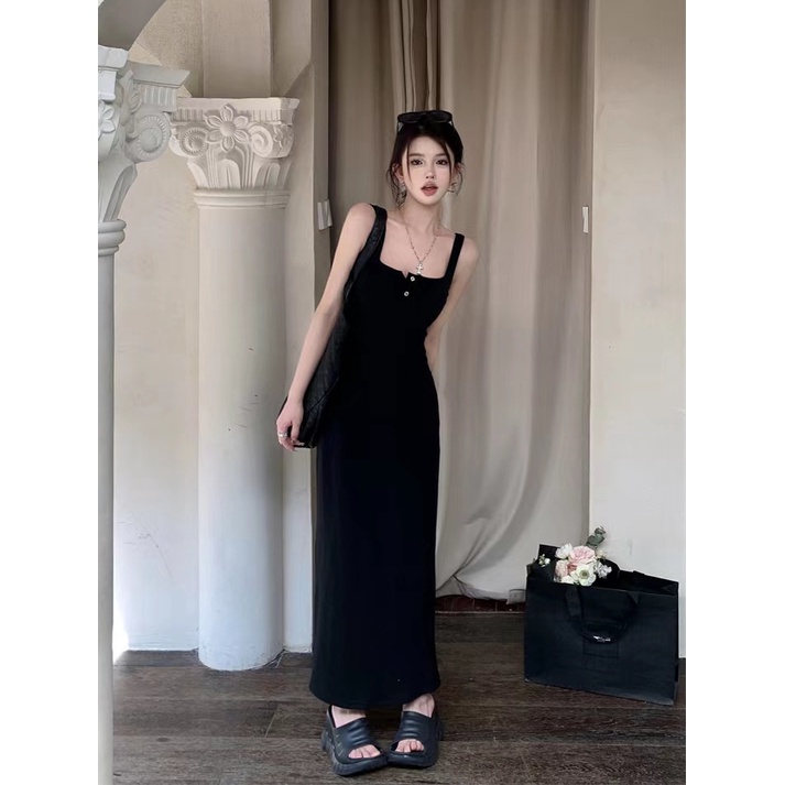 Đầm không tay COZOKC dáng ôm thời trang quyến rũ cho nữ