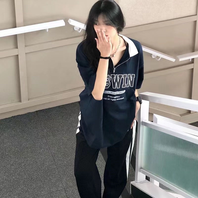 Áo polo Tay Ngắn Dáng Rộng Phong Cách Vintage Dành Cho Nữ