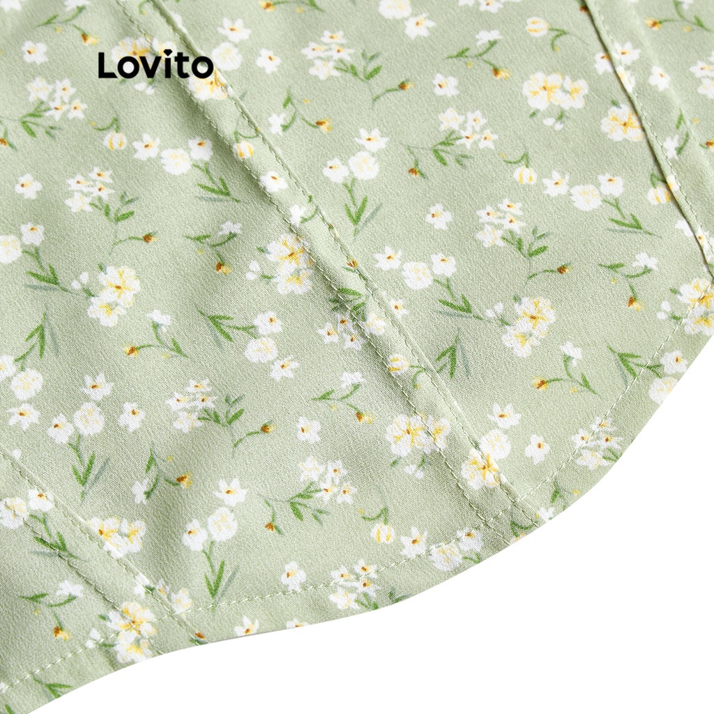 Áo Kiểu Hở Vai Có Đệm Mút Họa Tiết Hoa Ditsy Dễ Thương Cho Nữ L45AD016