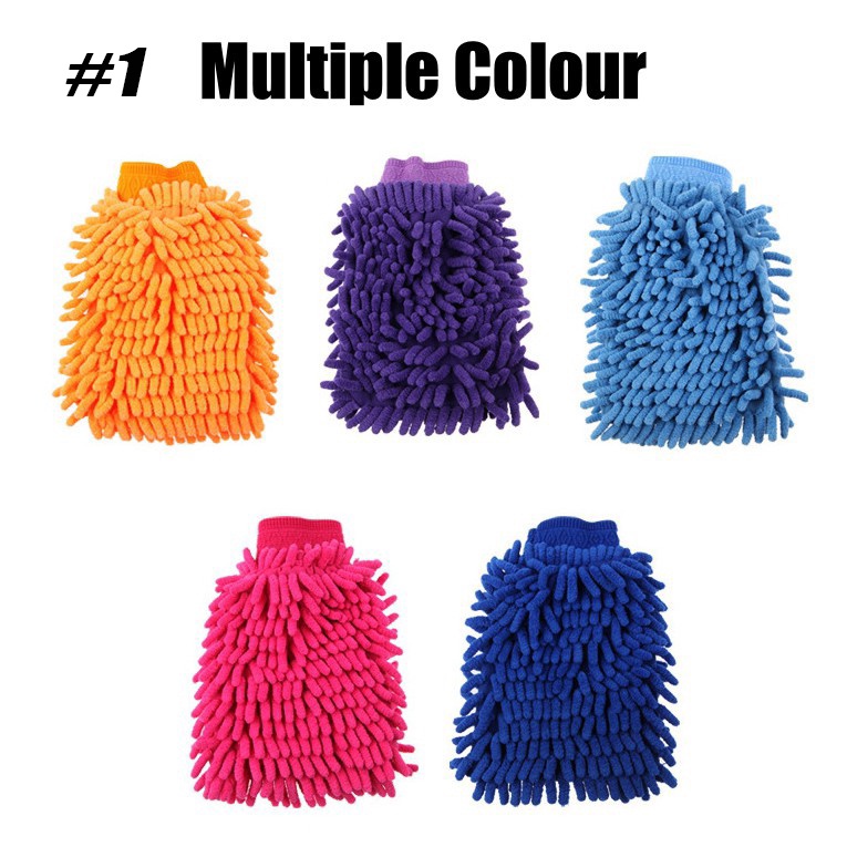 Găng tay rửa xe hơi hai mặt bằng sợi nhỏ có thể giặt sạch phụ kiện chăm sóc cho xe hơi