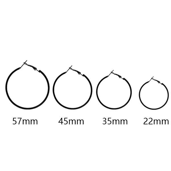 Khuyên Tai Tròn Lớn Màu Đen Phong Cách Hàn Quốc 2023 Cho Nữ