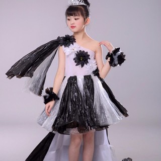 Quần áo thời trang bảo vệ môi trường hoàn thiện váy đường mòn thủ công cho bé gái môi trường cha mẹ-chil.