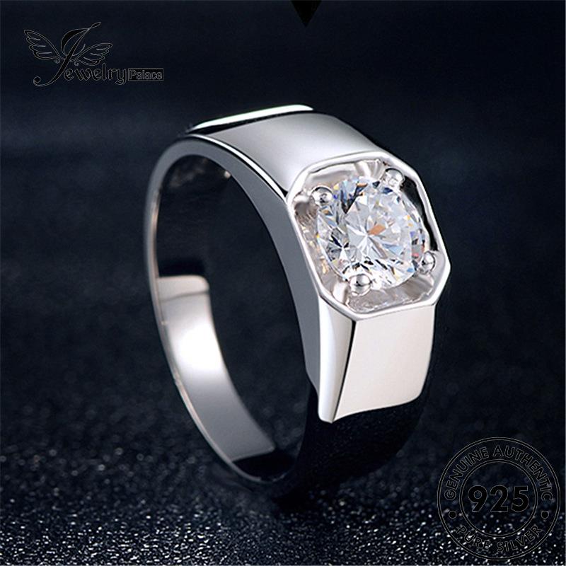 Jewellrypalace Original Moissanite Cá Tính Nhẫn Kim Cương Bạc 925 Nam R39