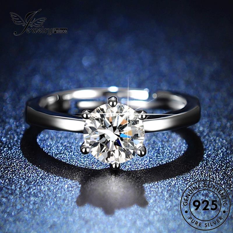 Jewellrypalace Kim Cương Moissanite Nhẫn Nữ Vuốt Sáu Bạc Nguyên Bản Đơn Giản R411