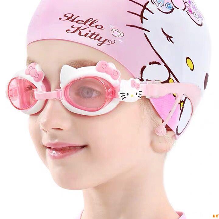 Kính Bơi Chống Thấm Nước / Sương Mù Họa Tiết Hello Kitty Dễ Thương Cho Bé Gái
